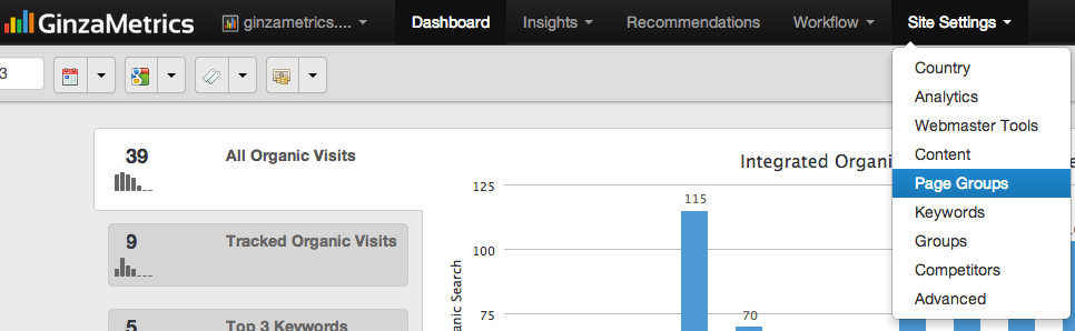 GinzaMetrics Page Groups