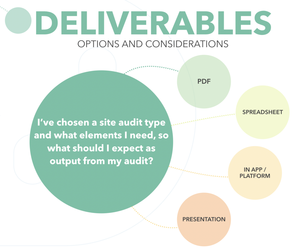 types of site audit deliverables