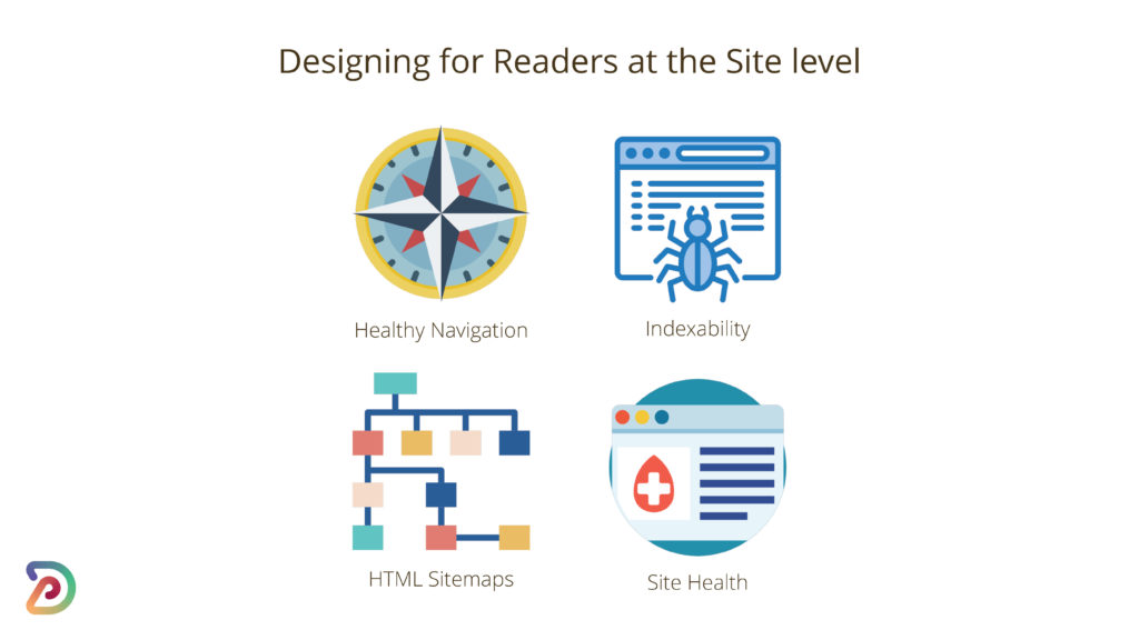 Design for readers at the site level.